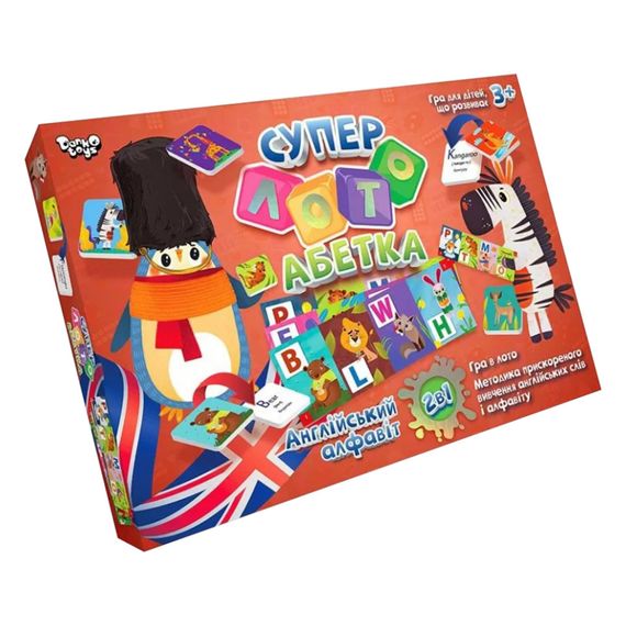 Настільна розвиваюча гра "Суперлото" Абетка CLA-01UE  укр/англ