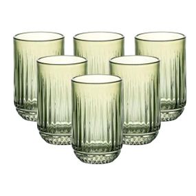 Набір склянок 6 штук 450 мл скляні зелений HP4146