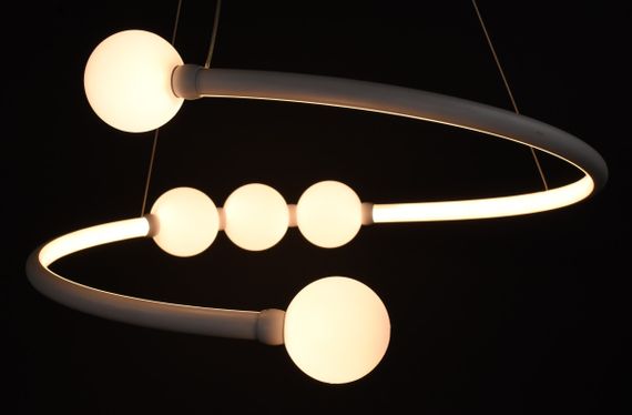 Люстра світлодіодна підвісна LED світильник для квартири на стелю лед 27563 Білий 25-90х60х60 см. | Зображення 9