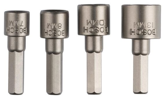 Головки торцеві Bosch 1/4&quot;, набір 4 шт, 7,8,10,13 мм (2.609.255.904)