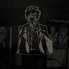 Акриловый светильник-ночник Осаму Дазай 3 белый tty-n002323