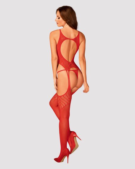 Комбінезон-сітка Obsessive N122 Червоний S/M/L | Зображення 1