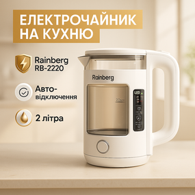 Электрочайник с автоматическим отключением при закипании Rainberg, Электрочайник на кухню JX-86