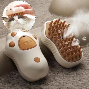 Парова щітка масажер спрей 3 в 1 PET SPRAY MASSAGE BRUSH для вичісування собак і котів з паровим розпилювачем