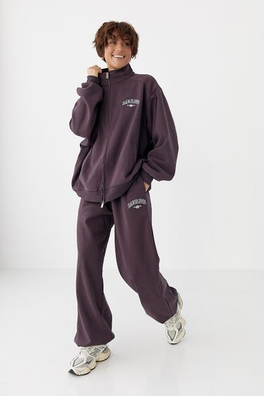 Зимовий спортивний костюм з написами - баклажан цвет, S/M (є розміри) | Зображення 4