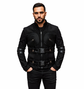 Чоловіча куртка ANDRE в стилі Cyberpunk / Techwear — Чорна, Розмір L (Водовідштовхувальна)