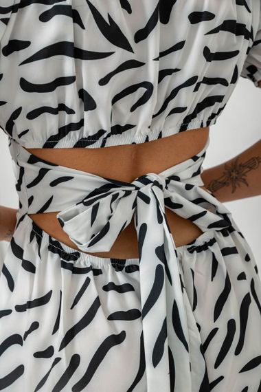 Платье софт с принтом, цвет белый, 230R0105-1 | Зображення 5