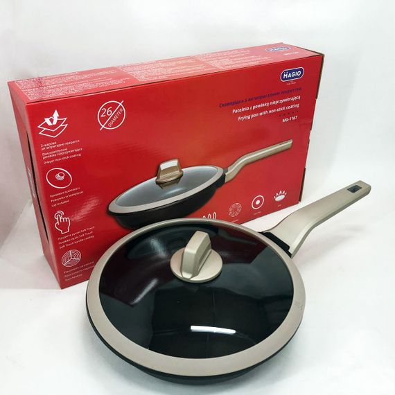 Якісна сковорода Magio MG-1167 26 см, Сковорода з індукційним дном, ZN-102 Антипригарна сковорода | Зображення 8