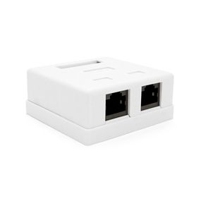 Розетка RITAR UTP 8P8C RJ45 2 порт Cat-6,накладная белая Q400