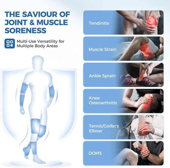 Терапевтический компресс Tolaccea горячей и холодной терапии гибкий гелевый компресс для колена икры локтя L | Зображення 4