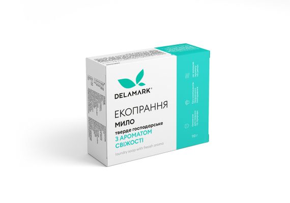 Тверде господарське мило Delamark з ароматом свіжості 110 г (4820152330420)