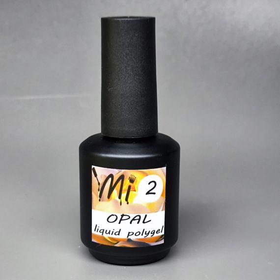 Рідкий полігель Мі OPAL #2 персик з шимером 15мл (пляшка з пензликом)