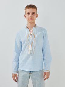 Сорочка вишиванка для хлопчика Dinomin D2889-2 152 см Блакитний shop (2000999498312)