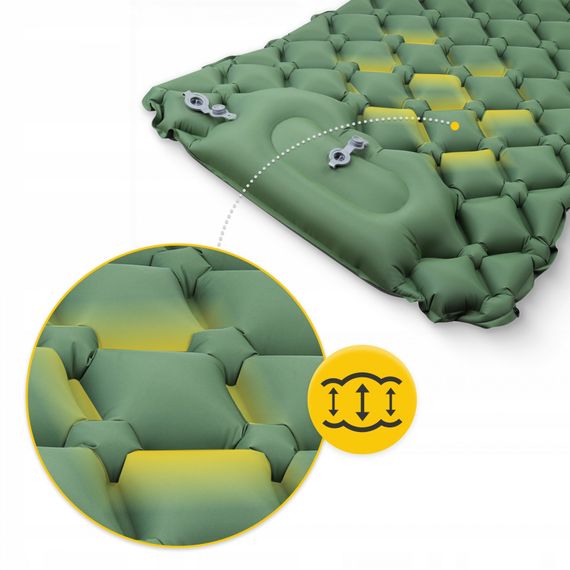 Надувний килимок (каремат) Mountain Goat 190 x 58 x 5 см з вбудованим насосом MG0010 Navy Green (P-5905973400909) | Зображення 2