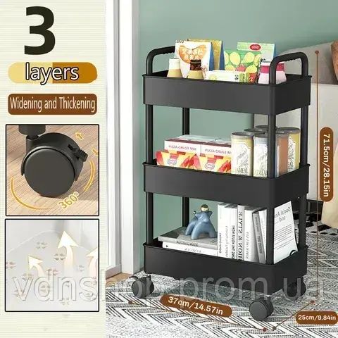 Органайзер на колесах метал/ етажерка на колесах 3 яруси