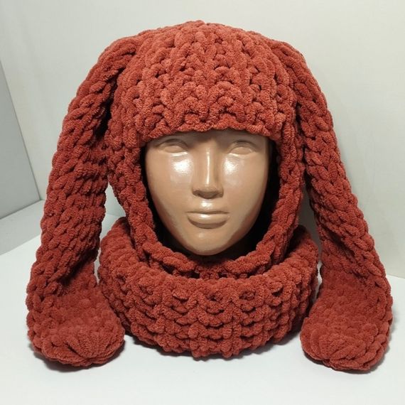 Балаклава колір 90 плюшева з вушками зайчика | Зображення 2