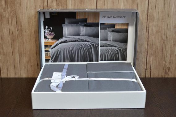 Постільна білизна First Choice Ranforce Deluxe DARK 200 х 220 см Alisa Antrasit | Зображення 1