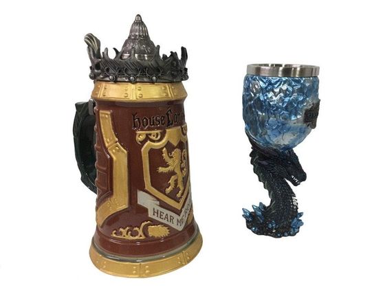Подарочный Набор Кружка Game Of Thrones House Lannister Stein Игра Престолов Дом Ланнистеров и Бокал Дракон | Зображення 1