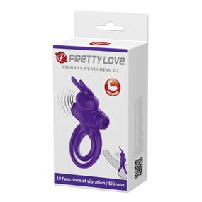 Виброкольцо для пениса и мошонки ЛИЛОВЫЕ УШКА sexstyle