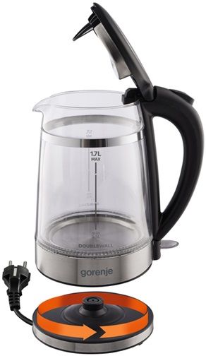 Електрочайник Gorenje K17GDW 1.7 л чорний | Зображення 8
