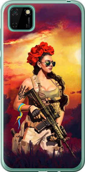 Чехол на Huawei Y5p Украинка с оружием "5316u-1936-17620"