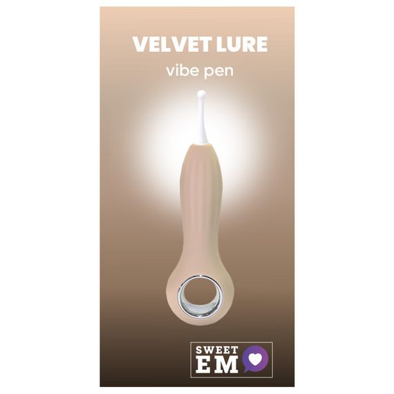 Вібратор точковий з насадками Sweet Em для клітора, бежевий, 14.5 см sexstyle