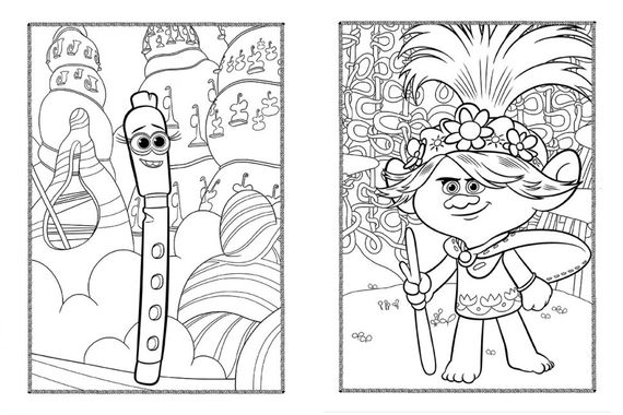 Книжка-розмальовка з наклейками. Риф. Тролі 2 1271012 укр. мовою | Зображення 3