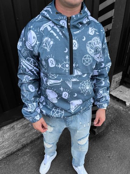 Котоновий анорак сірий | 49-43/006