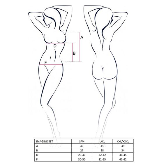 Комплект білизни Passion IMAGINE SET OpenBra XXL/XXXL, black, ліф - міні-сорочка, трусики з оборкам | Зображення 4