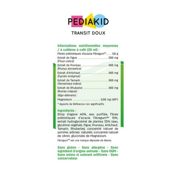 Комплекс для профілактики травлення у дітей Pediakid Комплекс "Закрепи " Transit doux  125 ml Apple + Probiotiques-10M 10 sachets | Зображення 1