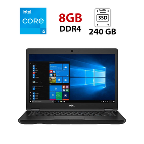 Ноутбук Dell Latitude E5480 / 14" (1920x1080) IPS / Intel Core i5-6200U (2 (4) ядра по 2.3 - 2.8 GHz) / 8 GB DDR4 / 240 GB SSD / HD Graphics 520 / WebCam б/в