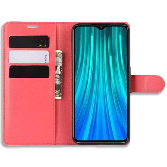 Чохол книжка з кишенями для карт на Xiaomi Redmi Note 8 Pro колір Червоний | Зображення 1
