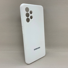 Чехол с логотипом для Samsung Galaxy A32 Противоударный | Soft Touch | Белый