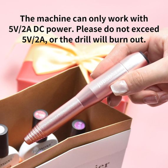 Професійна електрична дриль для нігтів JODSONE 20000 об/хв з USB та 6 змінними насадками | Зображення 6