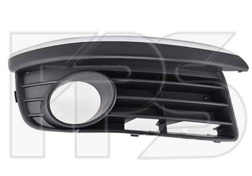 Решетка бампера VW Golf V 07-09 под ПТФ, левая (FPS) с хром ресничкой 1K0853665E9B9