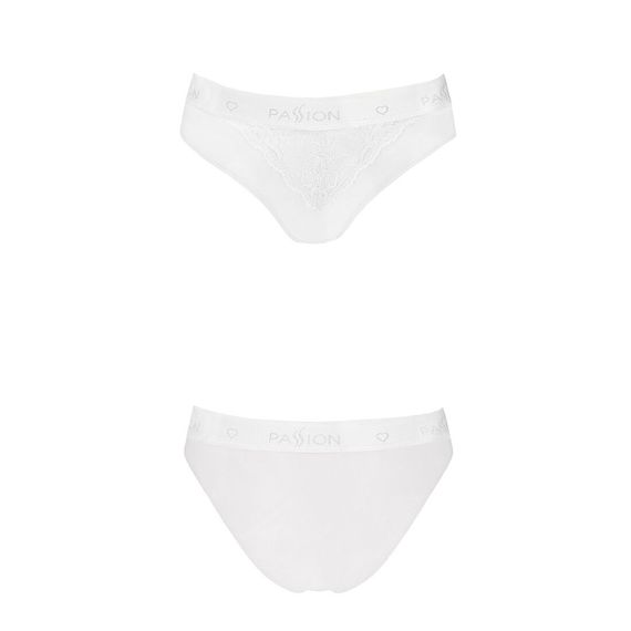 Трусики з широкою гумкою і мереживом Passion PANTIES white, S | Зображення 3