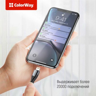 Дата кабель USB-C to Lightning 2.0m ColorWay (CW-CBPDCL036-GR) | Зображення 4