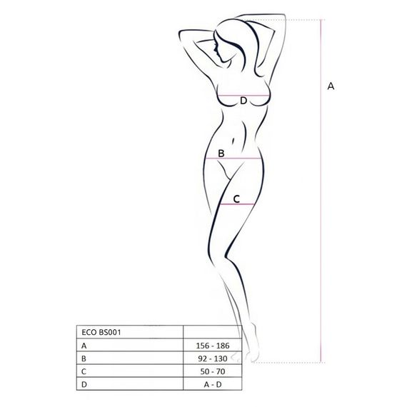 Бодістокінг Passion ECO BS001 One Size white, з доступом, імітація підв’язок, флористичний декор | Зображення 4