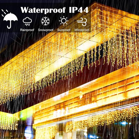 Гірлянда, світлодіодна, різдвяна, 8 режимів освітлення, тепле біле світло, таймер, IP44