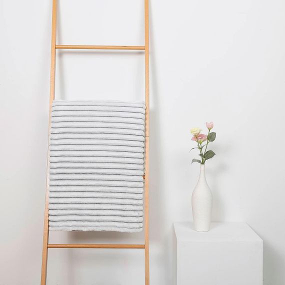 Плед флісовий в смужку(3 см) світло-сірий Love You 200 x 220 см | Зображення 4