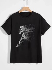 Футболка чоловіча з принтом повсякденна L Чорний