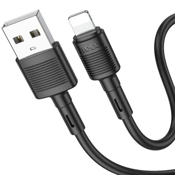 Дата кабель Hoco X83 Victory USB to Lightning (1m) Black | Зображення 1