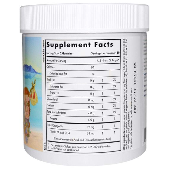 Риб&#039;ячий жир для дітей (мандарин), Omega-3 Gummies, Nordic Naturals, 120 желе | Зображення 1
