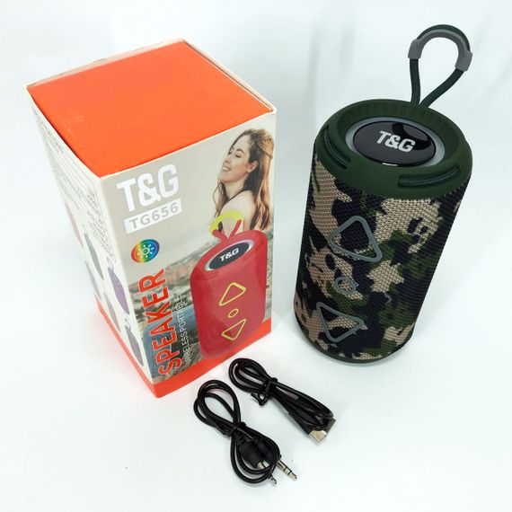 Bluetooth колонка портативна TG656 FM-радіо, Гучна колонка для вечірки. Колір: камуфляж | Зображення 4