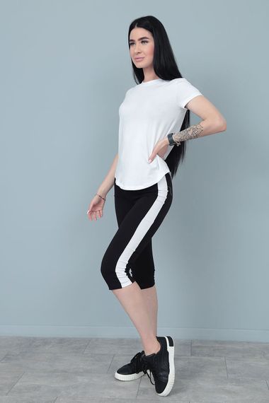 Женский летний костюм с бриджами и футболкой Gf7928 цвет белый, размер 42/44 | Зображення 4