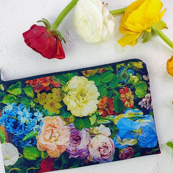 Косметичка жіноча Яркие разные цветы 20х12 см (K_21M030)