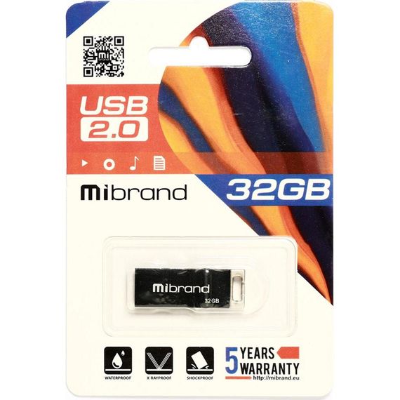 USB флеш накопичувач Mibrand 32GB Сhameleon Black USB 2.0 (MI2.0/CH32U6B) | Зображення 1