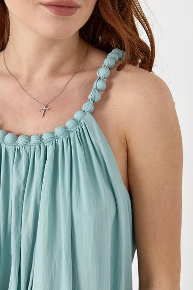 Сарафан на бретелях-бусах розкльошений - смарагдовий цвет, ONE SIZE (є розміри) | Зображення 3