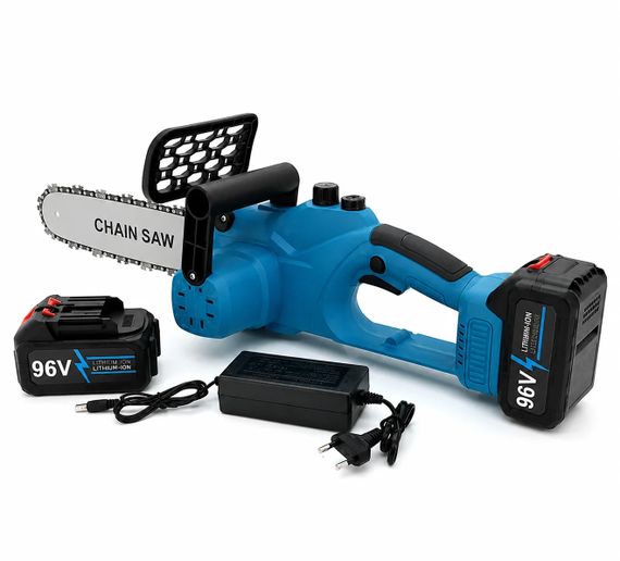 Акумуляторна ланцюгова пилка DOMOTEC Chain Saw 12″ 96V • Садова пилка DOMOTEC Chain Saw 12″ 96V із шиною 300 мм і 2 акумуляторами | Зображення 2