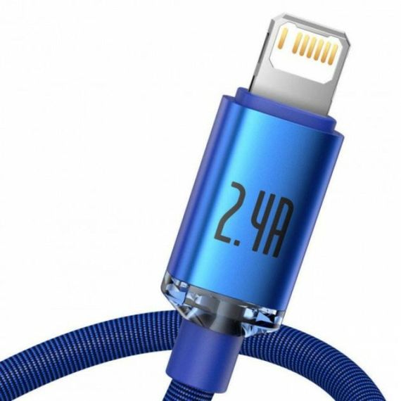 Кабель Baseus Crystal Shine Series Fast Charging Data Cable USB to iP 2.4A 1.2m Blue | Зображення 1